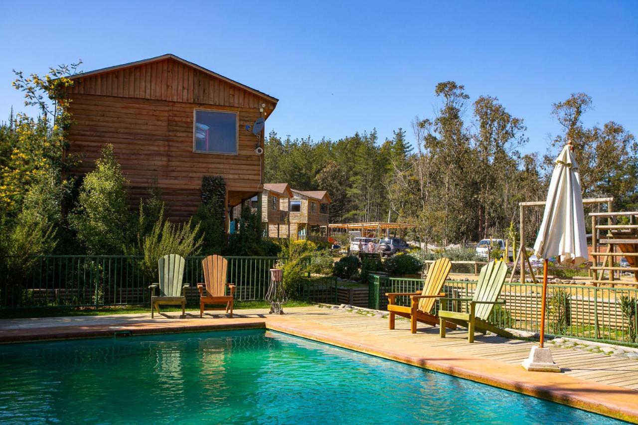 Cabana En Tunquen Con Parrilla, Fogon, Piscina Y Bosque Dış mekan fotoğraf
